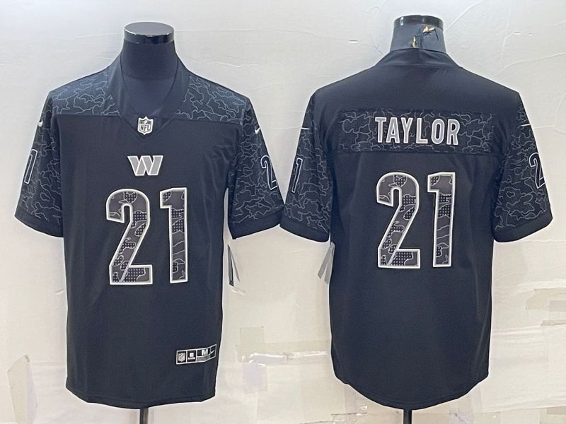 Men Washington Redskins #21 Taylor Black Reflector 2022 Nike Limited NFL Jersey->women nfl jersey->Women Jersey